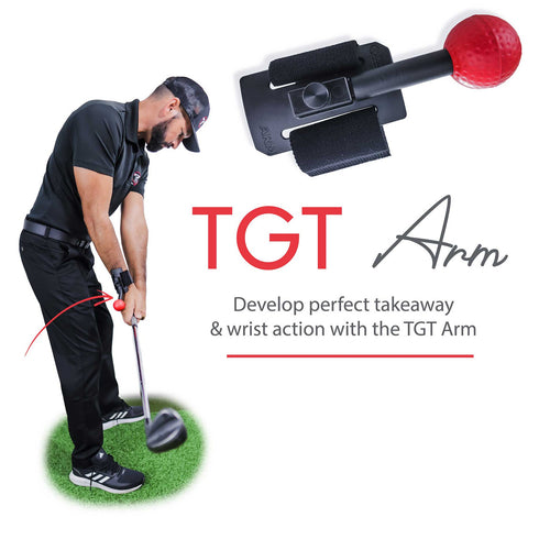The TGT Arm fits any golfer and can be used either on the wrist, or the upper arm(creating width) The versatility to use on the lead side and/or trail side makes the TGT Arm stand out as the best wrist, elbow, and arm training device on the market. Golf Training Wrist
