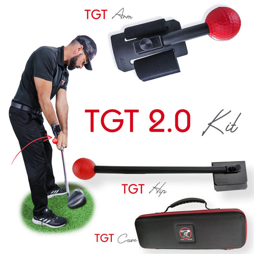 This Kit includes the TGT Arm & TGT Hip. Increase distance & improve accuracy, stop the slice and hooks & fix flipping and scooping at impact.The feedback is instant. Feel what is real with the most effective golf training devices on the market.
The TGT 2.0 Kit Value Pack includes the TGT Arm & TGT Hip. Golf Training Device & Golf Trainer