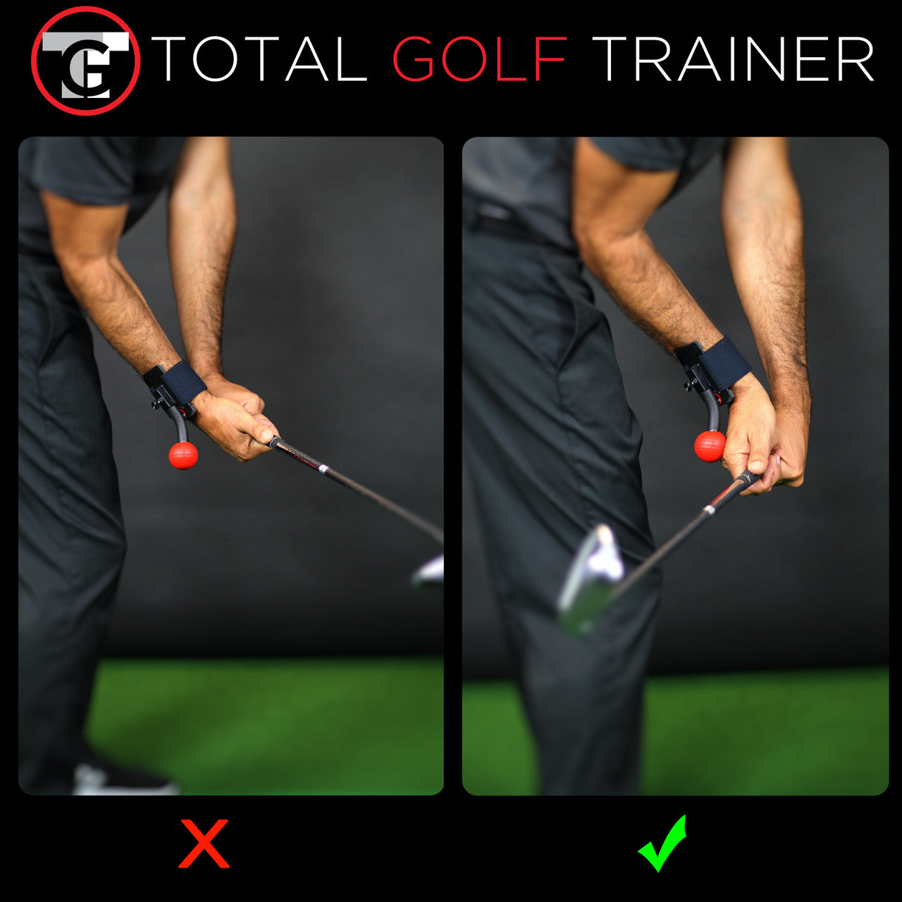 Total Golf Trainer Wrist/Arm | Golf Swing Trainer for Wrist Structure, Arm Connection & Clubface Control