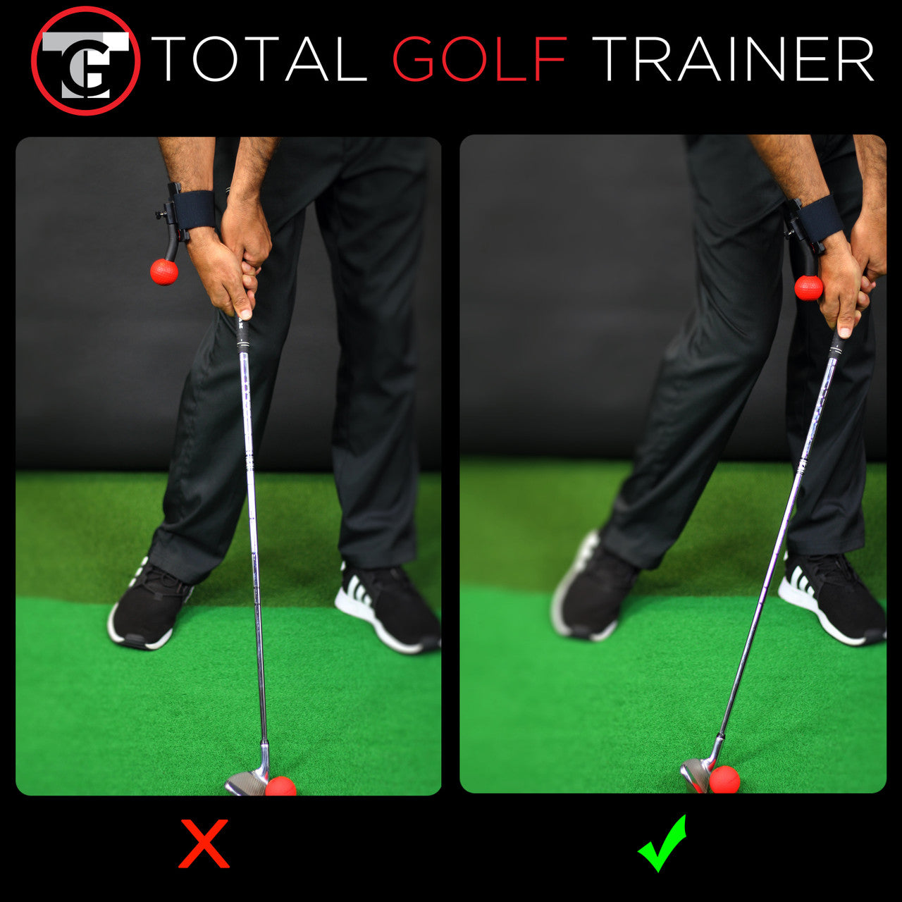 Total Golf Trainer Wrist/Arm | Golf Swing Trainer for Wrist Structure, Arm Connection & Clubface Control