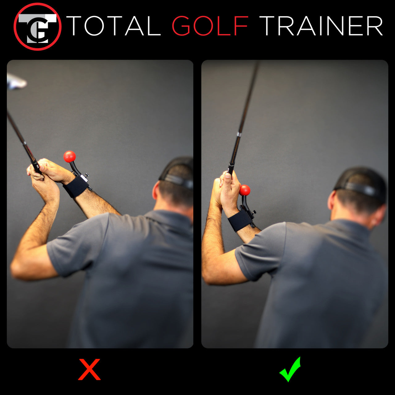 Total Golf Trainer Wrist/Arm | Golf Swing Trainer for Wrist Structure, Arm Connection & Clubface Control