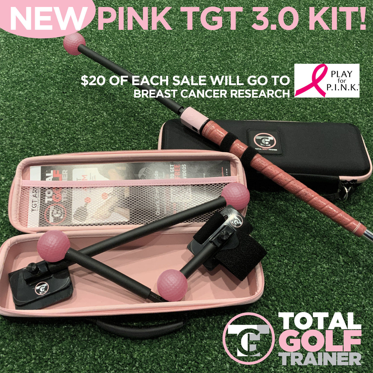Our fellow PRO's and Golfers!!!! Join us in this special breast cancer awareness fundraiser. We have designed a limited edition PINK Total Golf Trainer 3.0 Kit.

We are always looking to give back somehow and figured we have an opportunity to do something very impactful. We plan on donating $20 from each sale of the PINK TGT 3.0 Kits to help raise $5000.